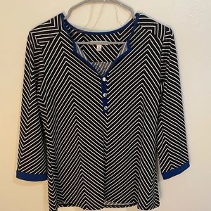 Notations PS 3/4 sleeve Geometric Print Blouse